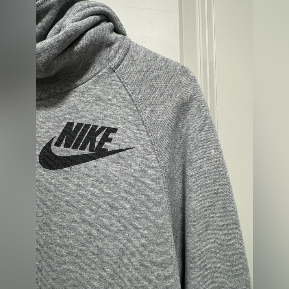 Nike Women's Heather Gray Cowl Neck Hoodie - Picture 6 of 6